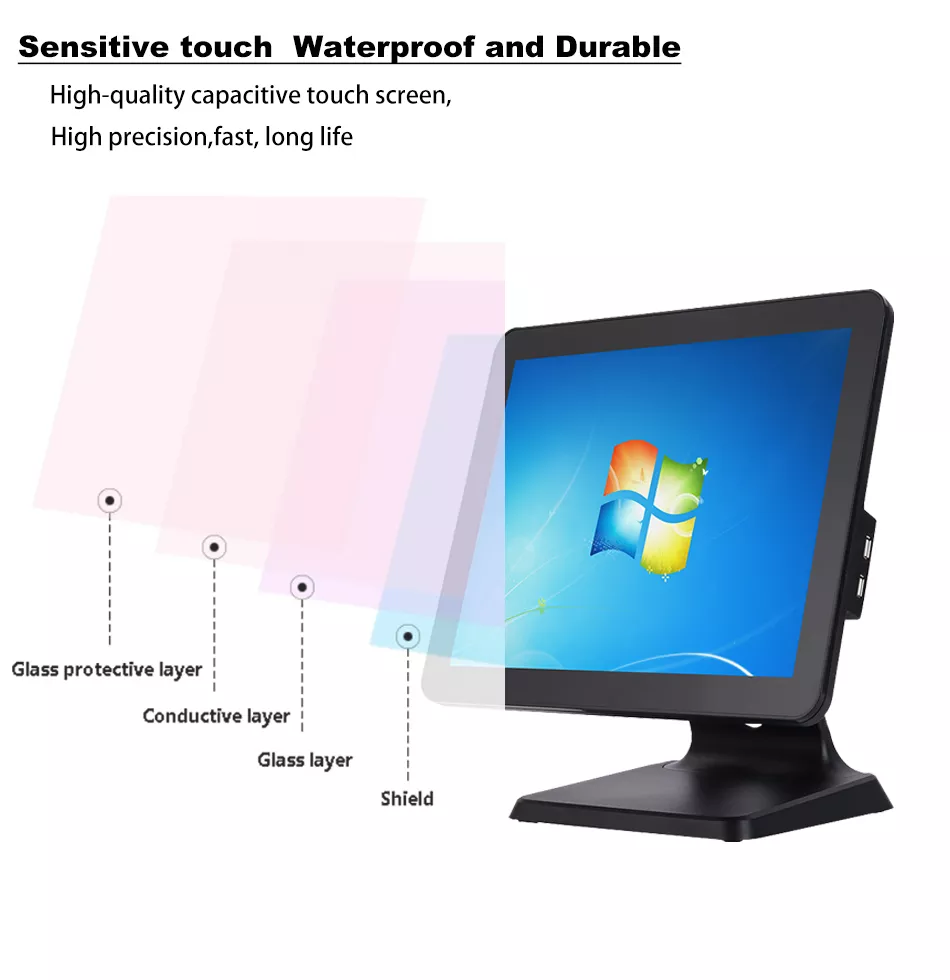 NB-POS420 15.1-inch Windows Touch Screen POS Terminal with Aluminium Alloy Base