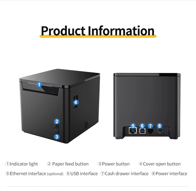 NBTP-8080 80mm USB LAN Thermal Receipt Printer with Automatic Cutter
