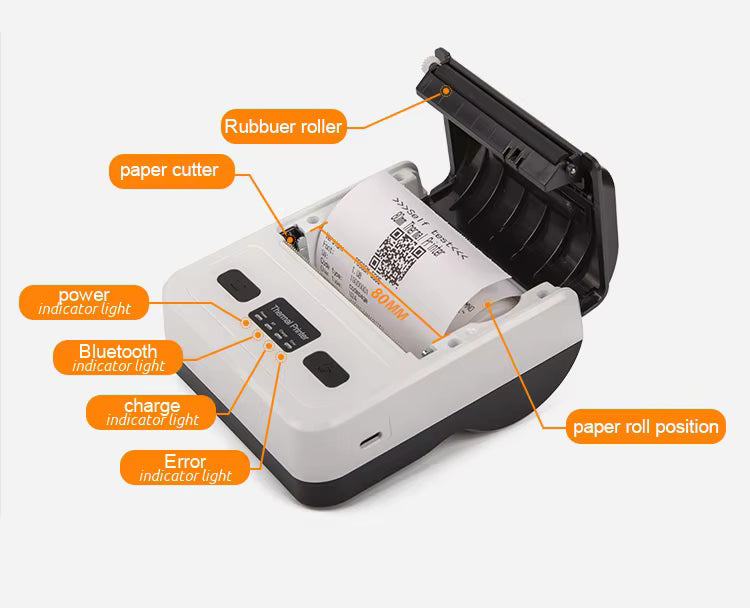 NBTP-M801 Mini Portable Thermal Printer with High Speed clear