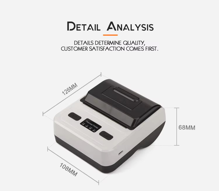 NBTP-M801 Mini Portable Thermal Printer with High Speed clear